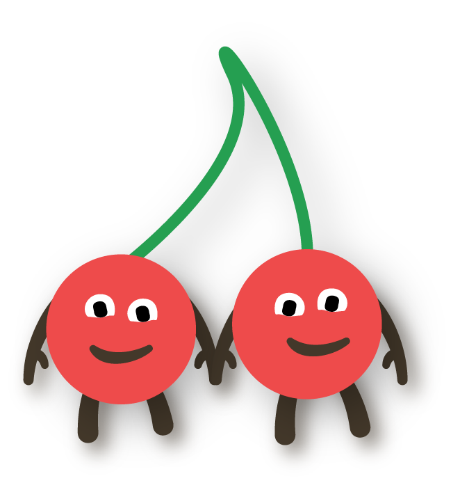 two cherries, icon for imitate lesson